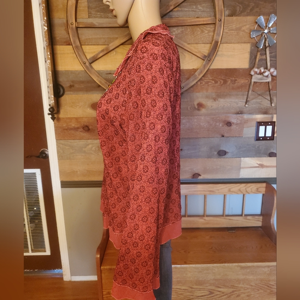 J Jill Pink Floral Button Down Blouse - Picture 4 of 10